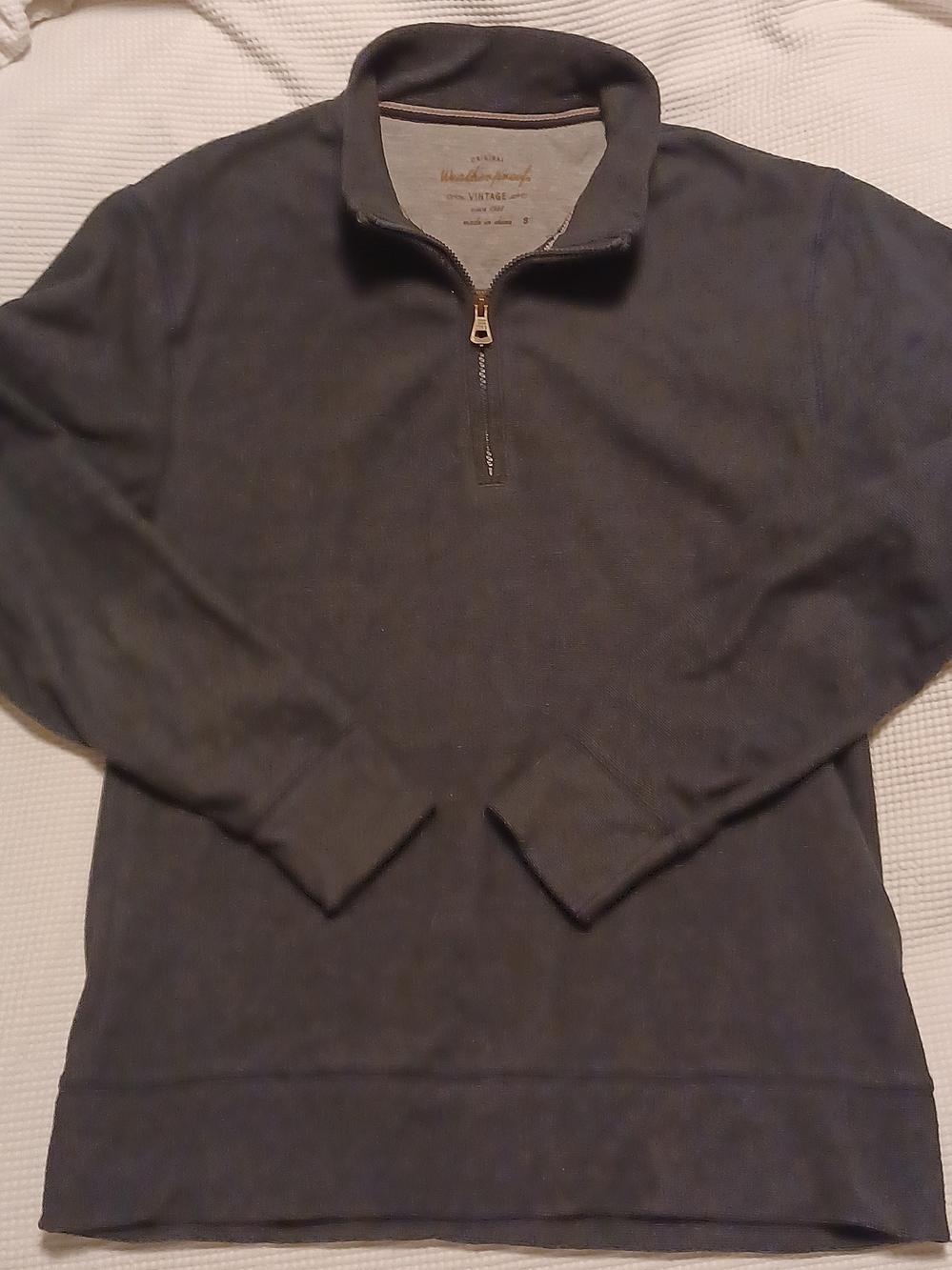 Weatherproof Vintage Quarter-Zip Men's Sweater in Dark Gray